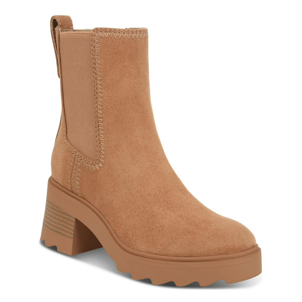 Zodiac Teresa Boots Women's 9.5 Latte Brown Lug Sole Round Toe Chelsea LION474